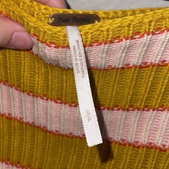 free people just my stripe pullover cropped sweater - Picture 6 of 7